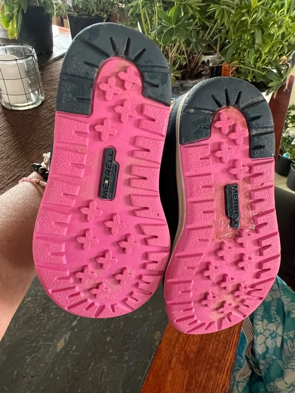Merrell Rainbow Kids Waterproof Boots with Pink Faux Fur Sz 8